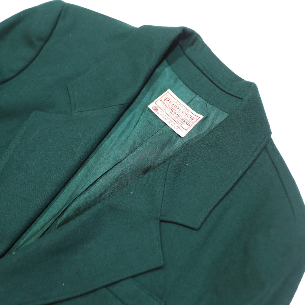 PENDLETON Womens Green Wool Blazer XS Classic Tailored Button Jacket Plain