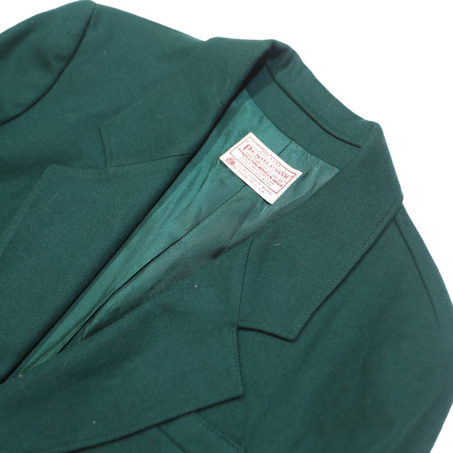 PENDLETON Womens Green Wool Blazer XS Classic Tailored Button Jacket Plain