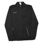 NIKE Mens Black Zip Sports Jacket L Polyester Blend Plain Athletic