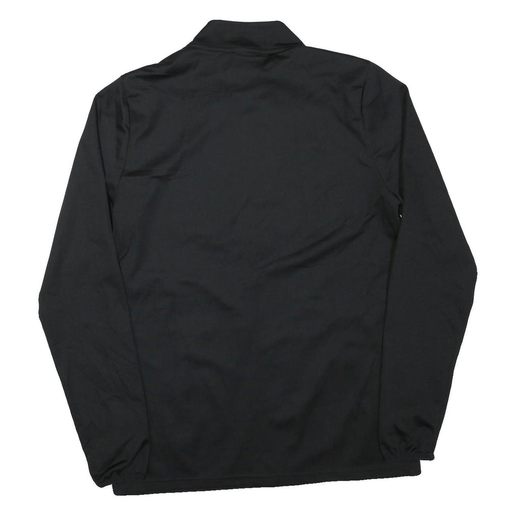 NIKE Mens Black Zip Sports Jacket L Polyester Blend Plain Athletic