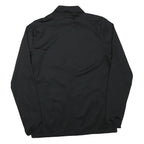 NIKE Mens Black Zip Sports Jacket L Polyester Blend Plain Athletic