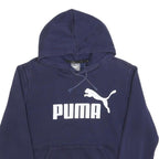 PUMA Mens Navy Blue Pullover Hoodie S Cotton Blend Classic Logo Sweatshirt