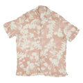 Mens Beige & Cream Floral Polyester Blend Short Sleeve Shirt XL Casual Summer