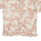 Mens Beige & Cream Floral Polyester Blend Short Sleeve Shirt XL Casual Summer