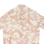 Mens Beige & Cream Floral Polyester Blend Short Sleeve Shirt XL Casual Summer