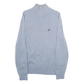 NAUTICA Mens Blue Plain Pullover Crew Neck Basic Knit S Cotton Jumper
