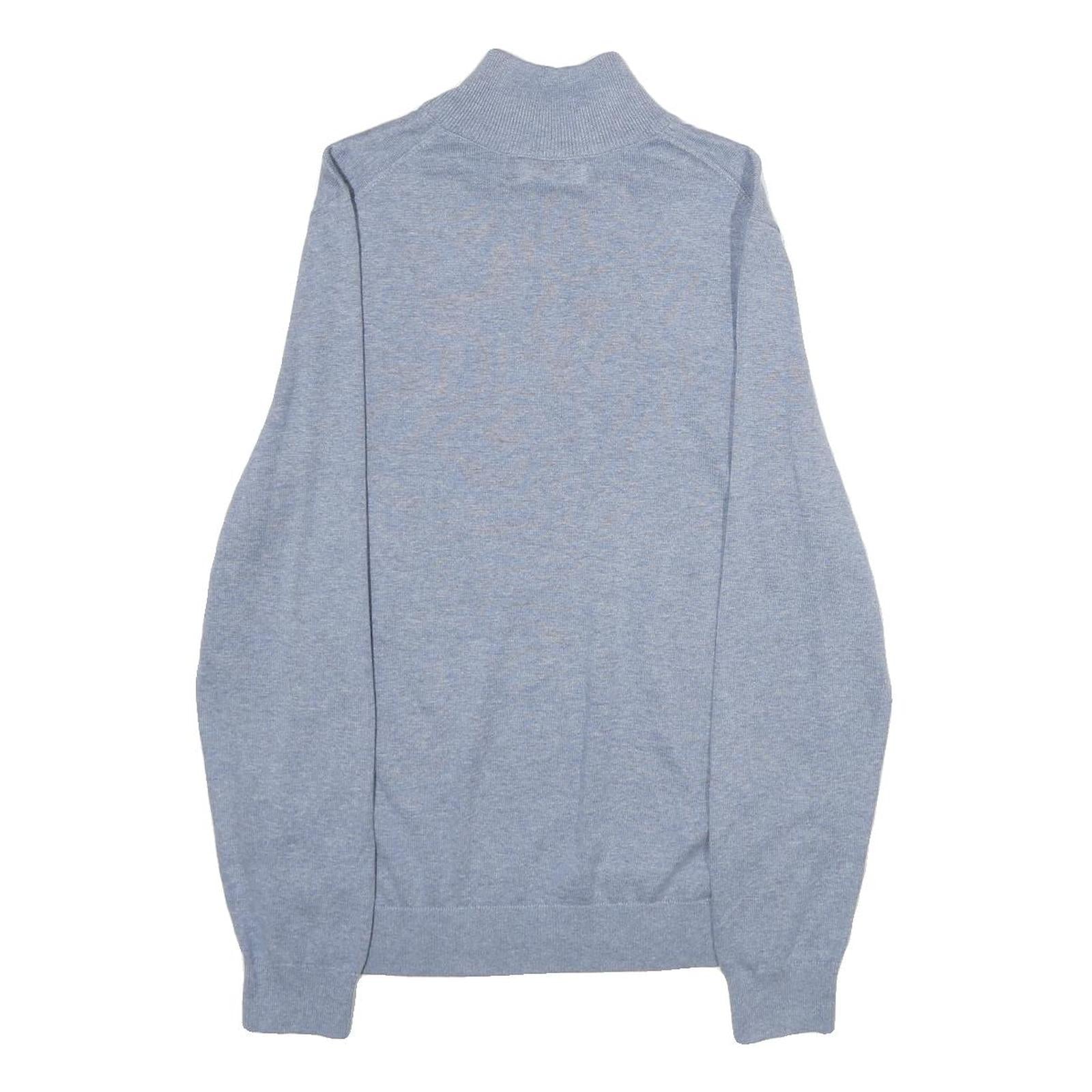 NAUTICA Mens Blue Plain Pullover Crew Neck Basic Knit S Cotton Jumper