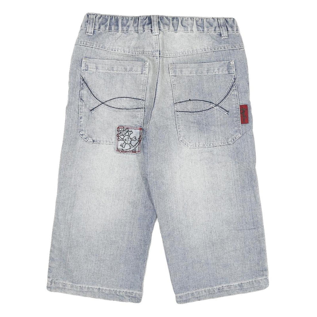 DOGNOSE Mens Shorts Blue Casual M W30 Embroidered Patches Cotton Blend