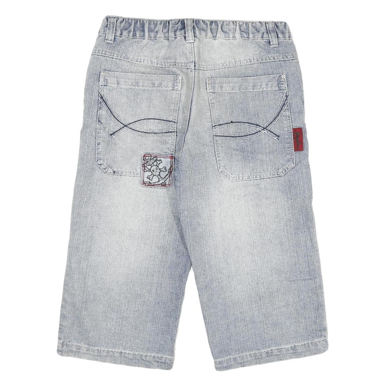 DOGNOSE Mens Shorts Blue Casual M W30 Embroidered Patches Cotton Blend