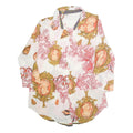 Womens White Printed Shirt Long Sleeve Collared M Casual Stylish Button Up
