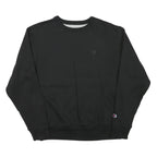 CHAMPION Mens Black Crew Neck M Cotton Blend Sweatshirt Classic Logo