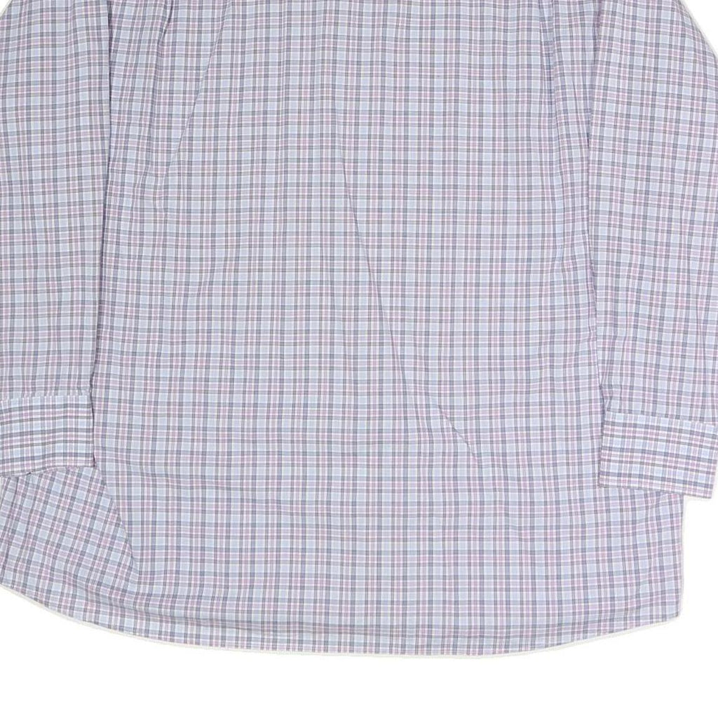 TOMMY HILFIGER Mens White & Purple Regular Fit Checked Shirt XL Classic Button