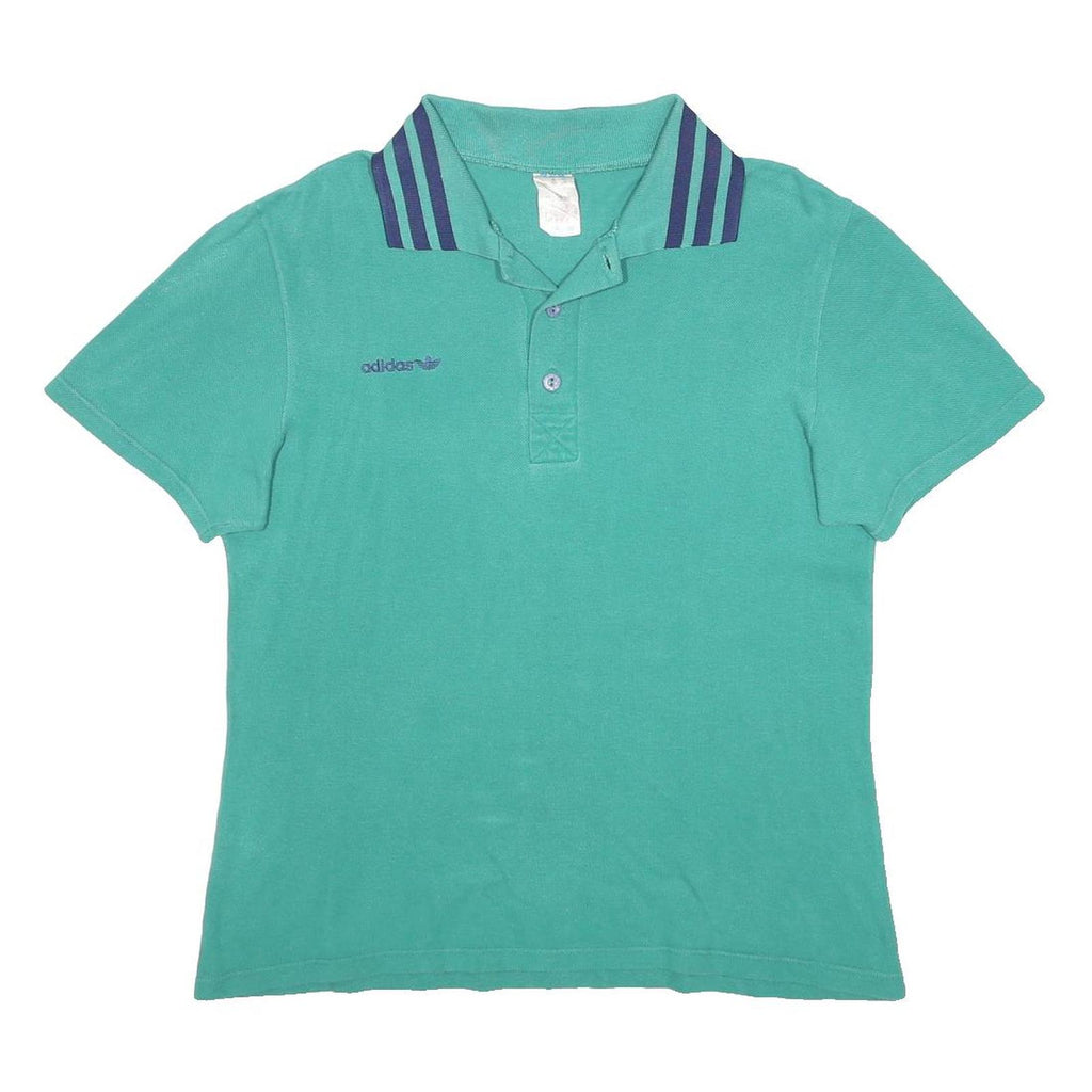 ADIDAS Womens Green & Navy Blue Polo Shirt Short Sleeve Plain XL TG Frankenthal