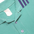 ADIDAS Womens Green & Navy Blue Polo Shirt Short Sleeve Plain XL TG Frankenthal