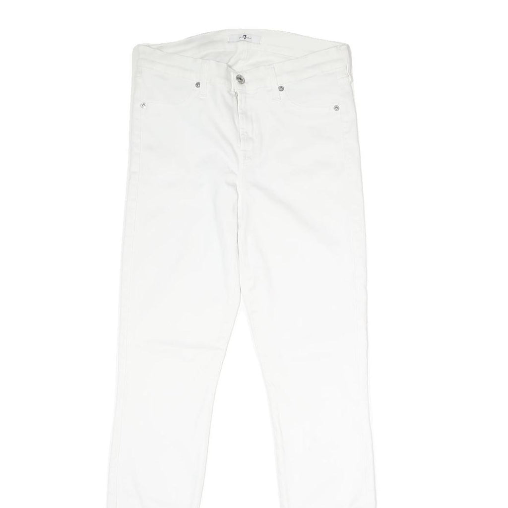 7 FOR ALL MANKIND Womens Jeans White Slim Skinny Denim W27 L29 Lace-Up Hem