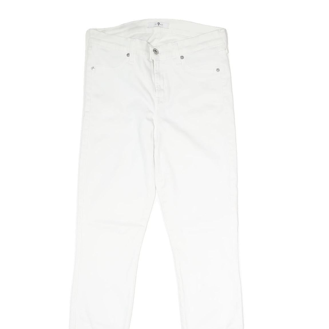 7 FOR ALL MANKIND Womens Jeans White Slim Skinny Denim W27 L29 Lace-Up Hem