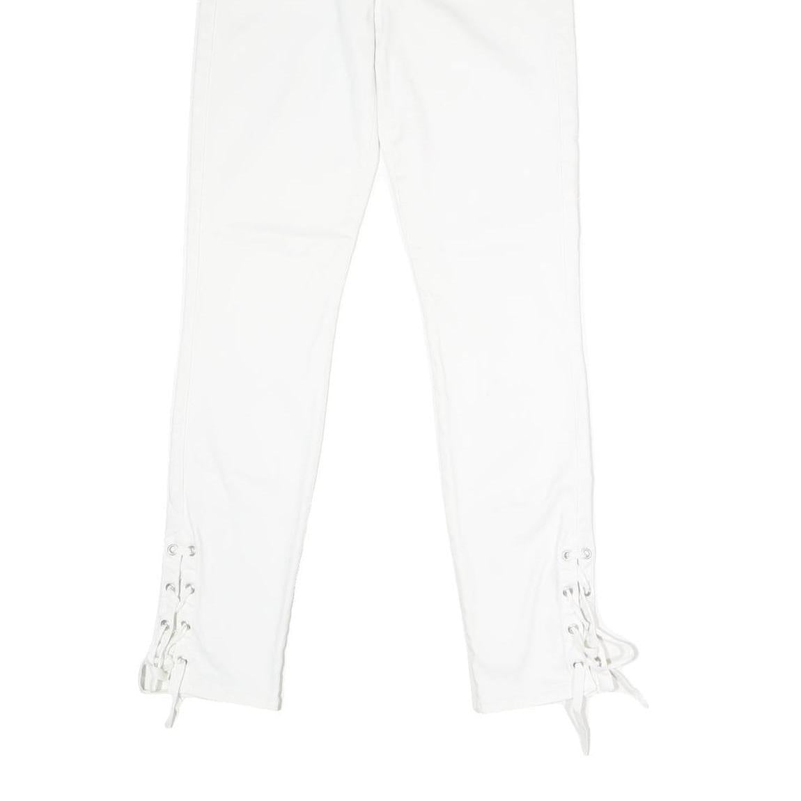 7 FOR ALL MANKIND Womens Jeans White Slim Skinny Denim W27 L29 Lace-Up Hem