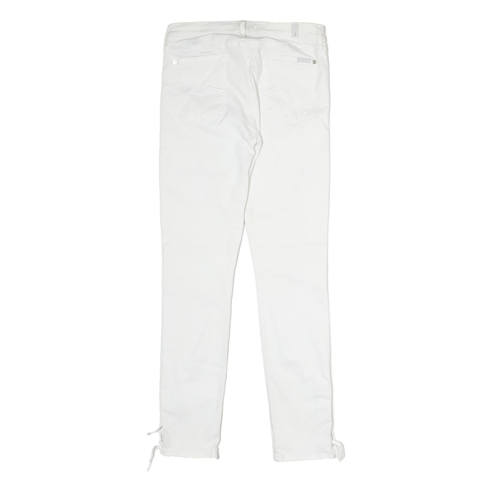 7 FOR ALL MANKIND Womens Jeans White Slim Skinny Denim W27 L29 Lace-Up Hem