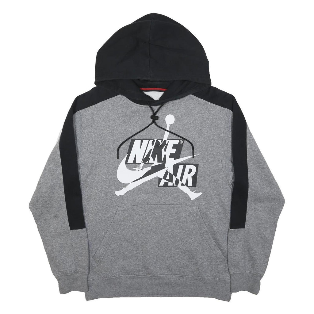 AIR JORDAN Mens Black & Grey Nike Air Pullover Hoodie XS Cotton Sportswear