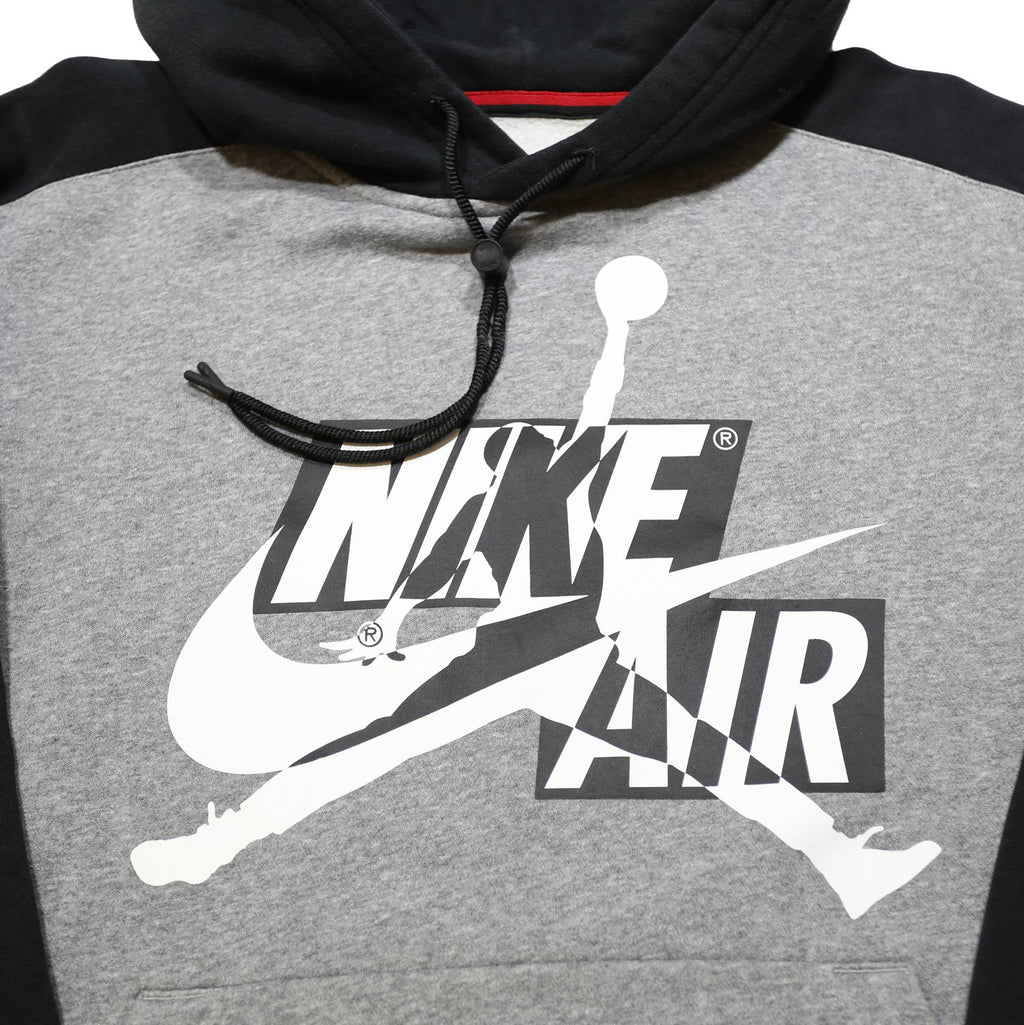 AIR JORDAN Mens Black & Grey Nike Air Pullover Hoodie XS Cotton Sportswear