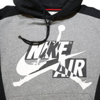 AIR JORDAN Mens Black & Grey Nike Air Pullover Hoodie XS Cotton Sportswear