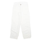 DICKIES Mens Cotton White Relaxed Straight Trousers W30 L30 Workwear Zip Closure