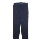 TOMMY HILFIGER Mens Cotton Blend Navy Blue Regular Fit Straight Trousers W30 L32