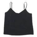 LEVI'S Womens Black Sleeveless Top Spaghetti Strap XS Button Detail Simple