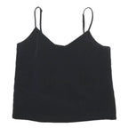 LEVI'S Womens Black Sleeveless Top Spaghetti Strap XS Button Detail Simple