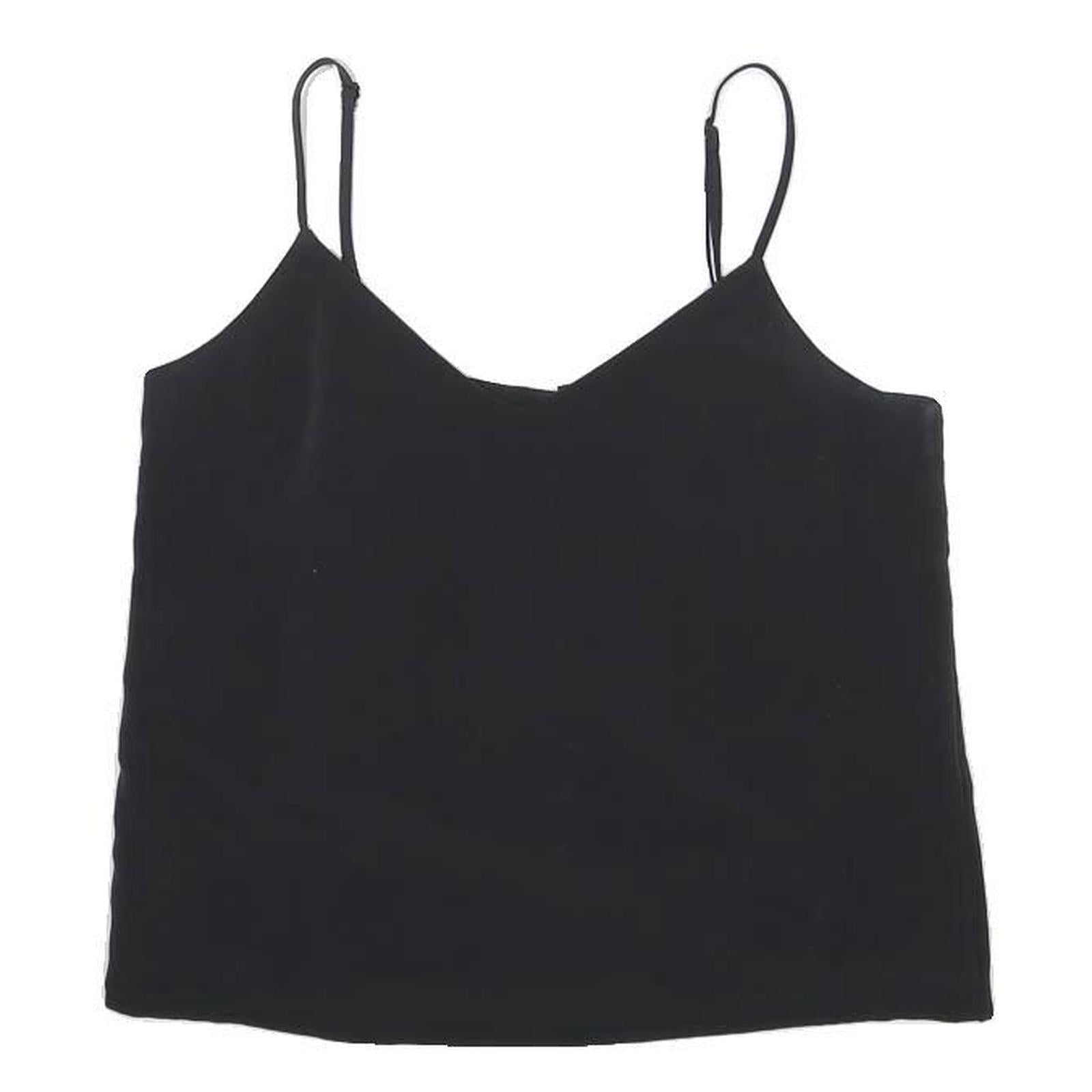 LEVI'S Womens Black Sleeveless Top Spaghetti Strap XS Button Detail Simple