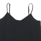 LEVI'S Womens Black Sleeveless Top Spaghetti Strap XS Button Detail Simple
