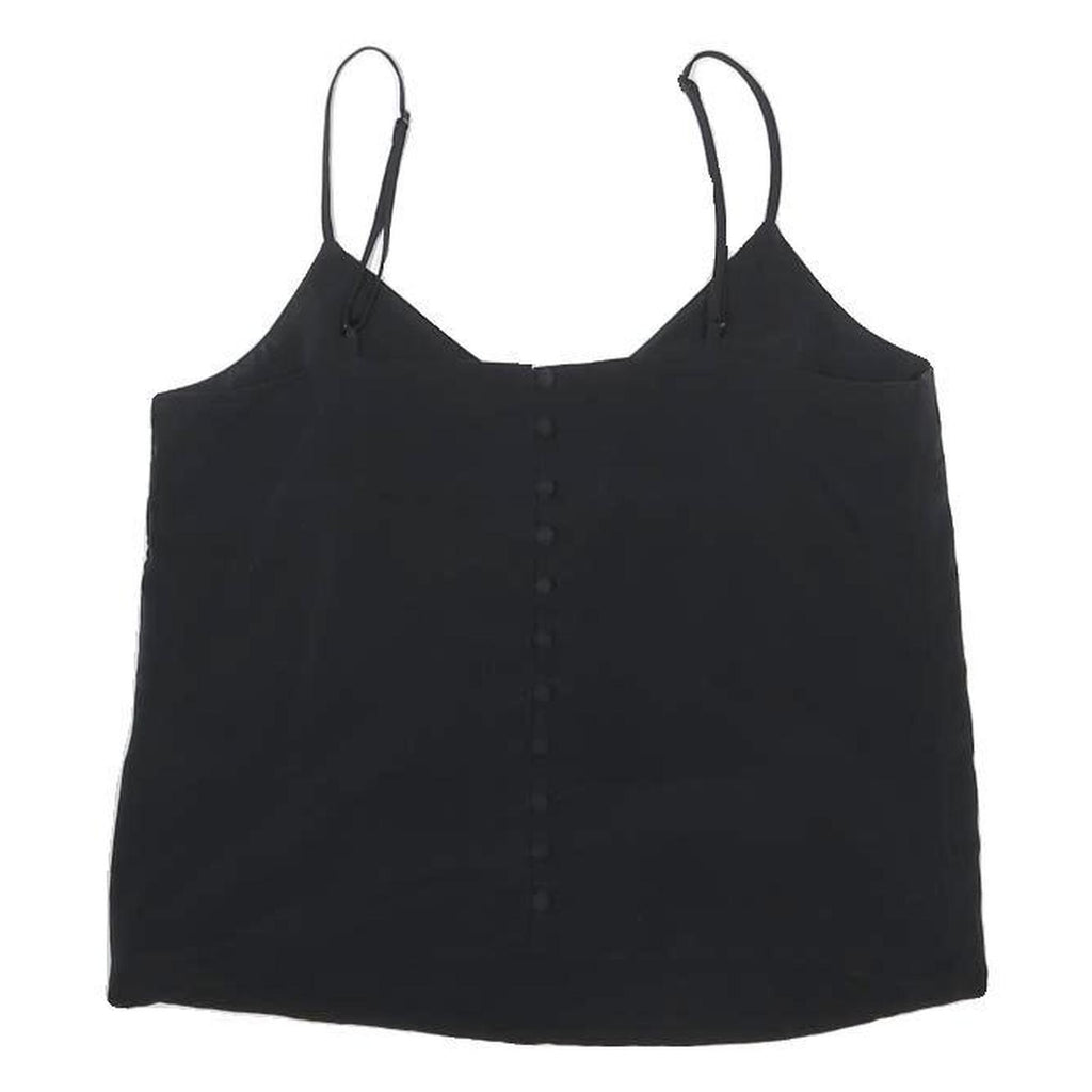 LEVI'S Womens Black Sleeveless Top Spaghetti Strap XS Button Detail Simple