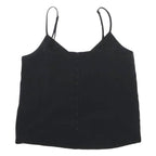 LEVI'S Womens Black Sleeveless Top Spaghetti Strap XS Button Detail Simple