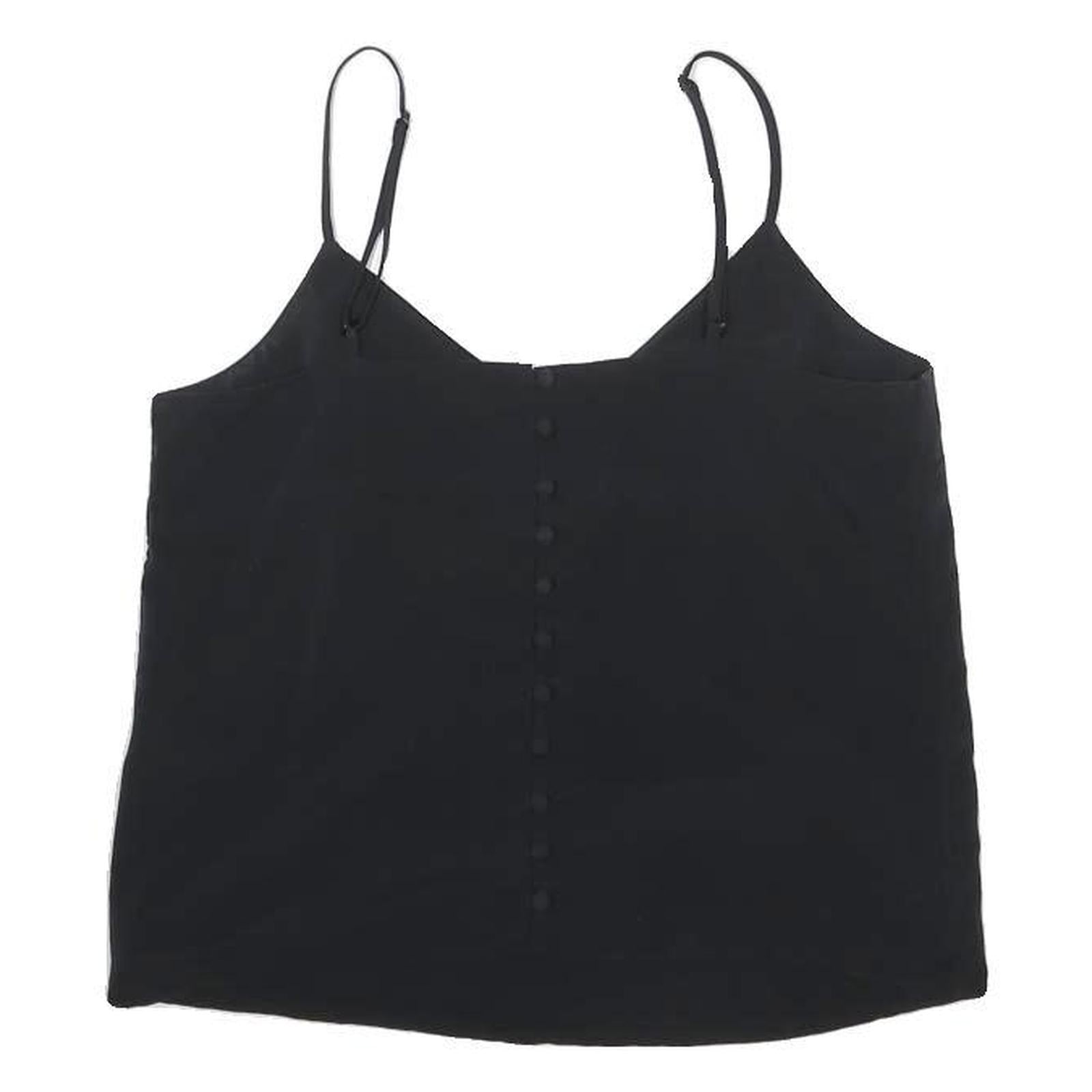LEVI'S Womens Black Sleeveless Top Spaghetti Strap XS Button Detail Simple