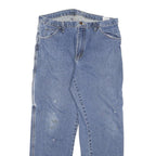 DICKIES Mens Regular Blue Denim Jeans W34 L29 Workwear Casual Cotton Blend Zip