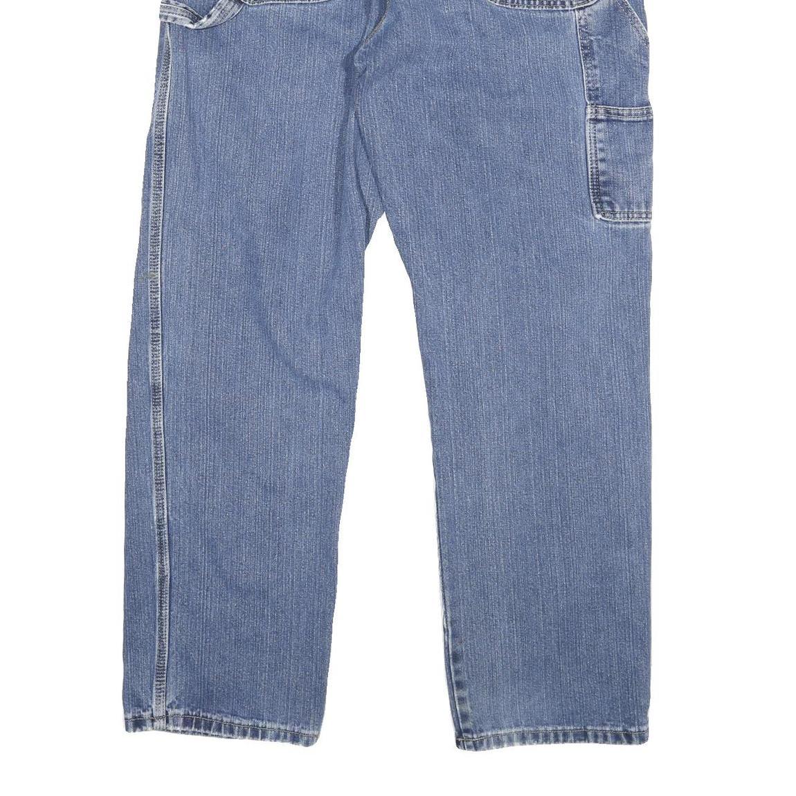 DICKIES Mens Regular Blue Denim Jeans W34 L29 Workwear Casual Cotton Blend Zip