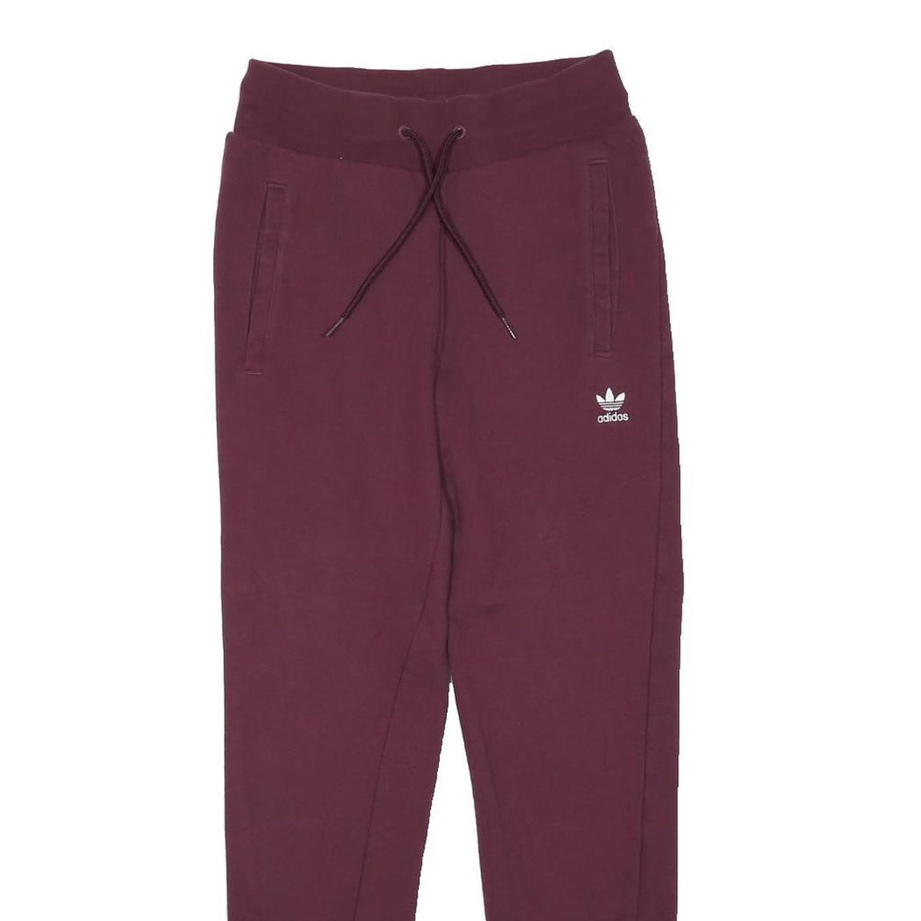 ADIDAS ORIGINALS Womens Joggers Maroon Slim Tapered XS W25 L25 Cotton Blend