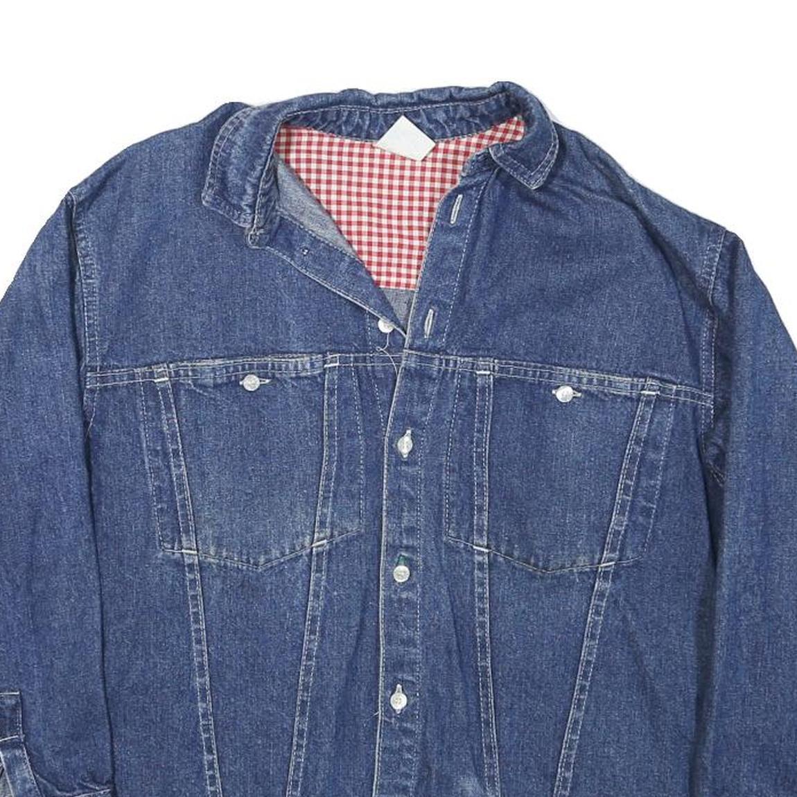 OILILY Womens Blue Denim Jacket M Cotton Blend Button Casual Outerwear