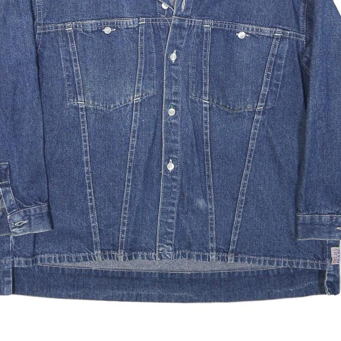 OILILY Womens Blue Denim Jacket M Cotton Blend Button Casual Outerwear