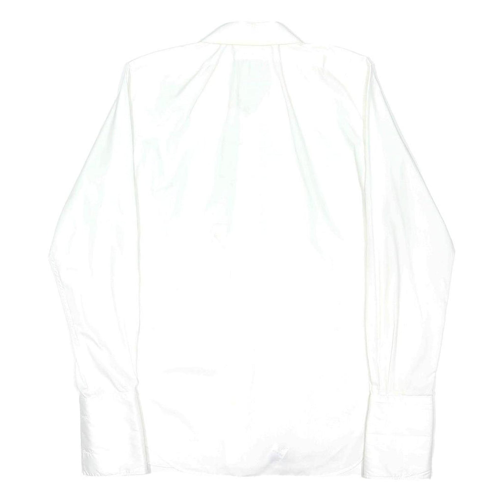 TJ LEWIN Mens White Evening Shirt M Long Sleeve Cotton Blend Formal Classic