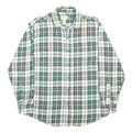 BLUE MOUNTAIN Mens Green & White Check Shirt L Cotton Long Sleeve Casual