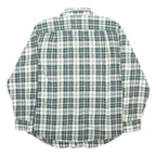 BLUE MOUNTAIN Mens Green & White Check Shirt L Cotton Long Sleeve Casual