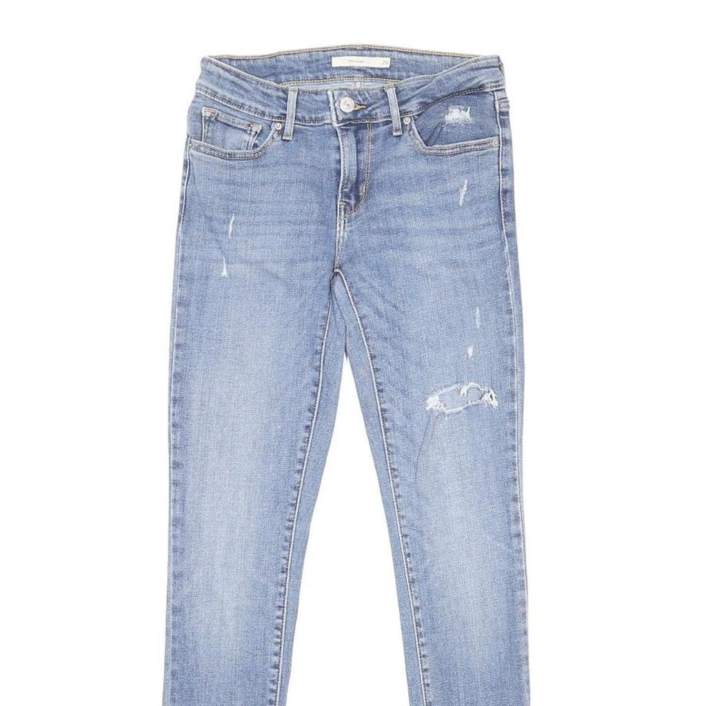 LEVI'S 711 Womens Slim Skinny Denim Light Blue Cotton Blend W26 L30 Stretch