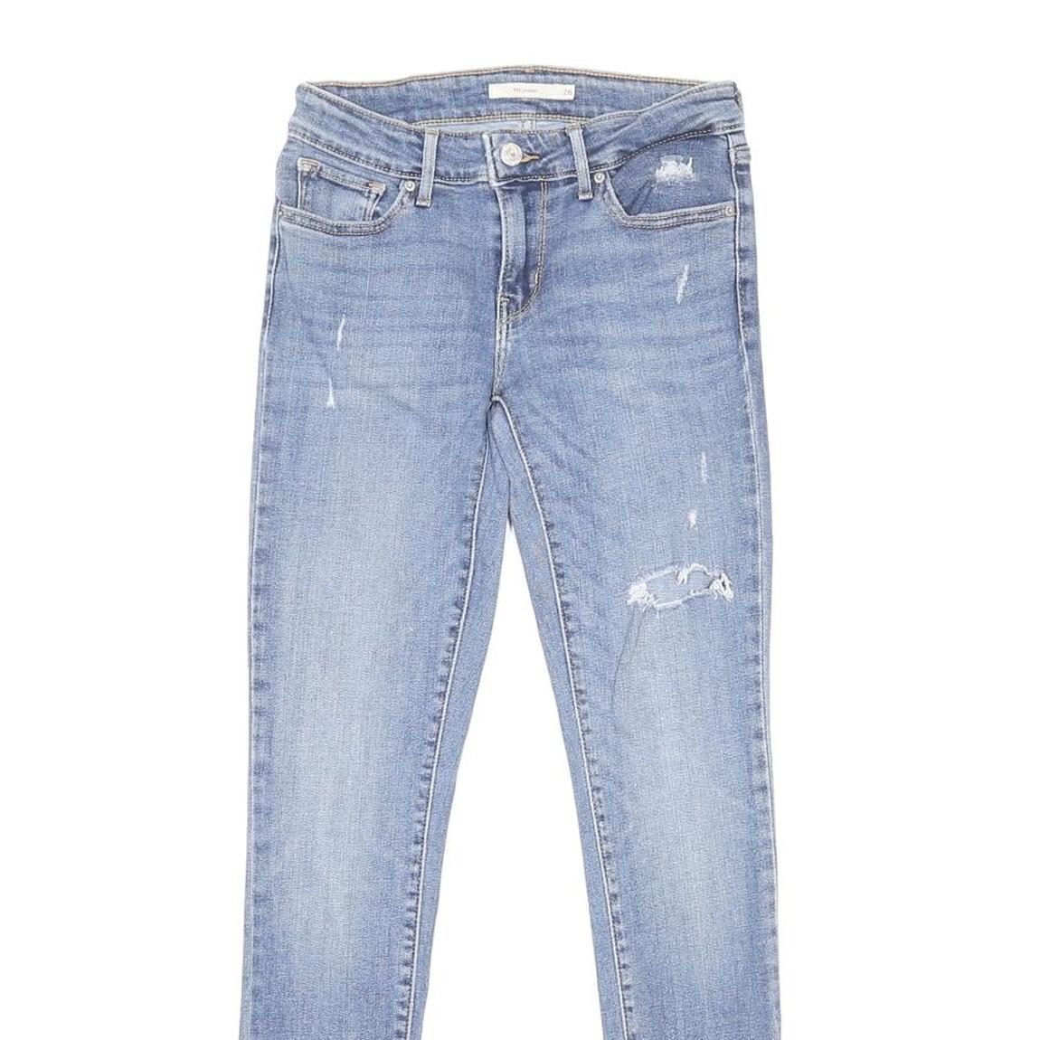 LEVI'S 711 Womens Slim Skinny Denim Light Blue Cotton Blend W26 L30 Stretch