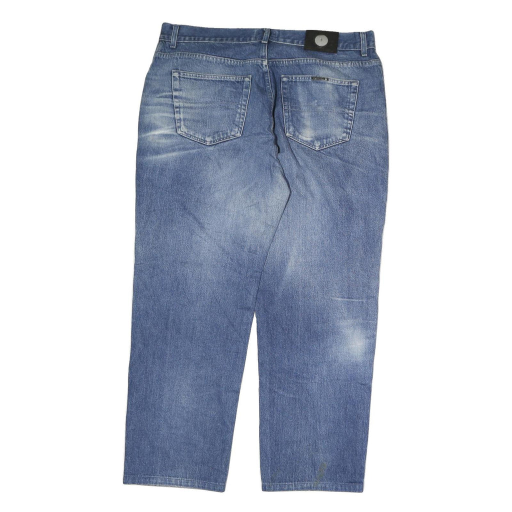 TRUSADDI JEANS Mens Regular Fit Blue Denim Jeans W36 L29 Classic Zip