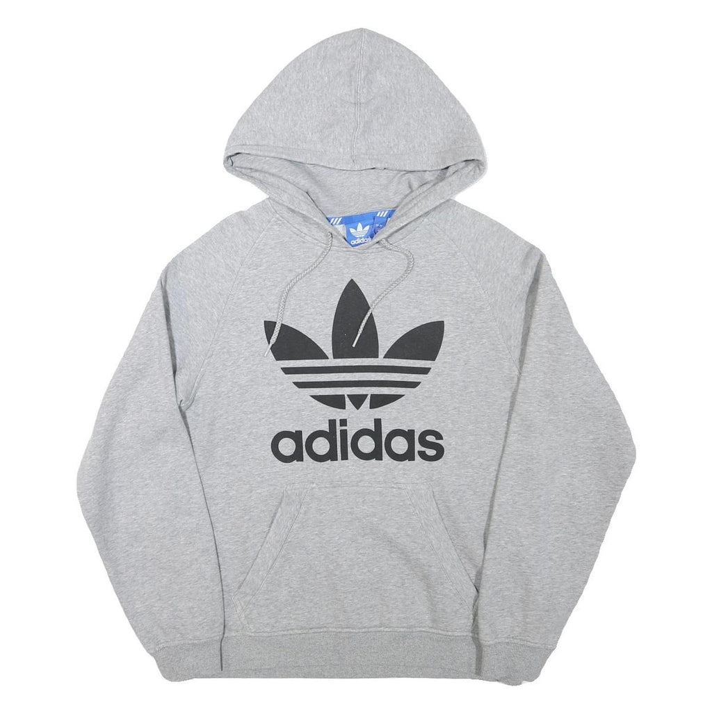 ADIDAS Mens Grey Hoodie S Cotton Blend Pullover Casual