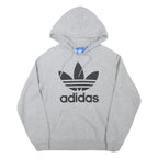 ADIDAS Mens Grey Hoodie S Cotton Blend Pullover Casual