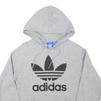 ADIDAS Mens Grey Hoodie S Cotton Blend Pullover Casual