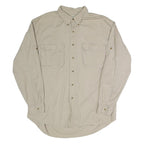 BUGLE BOY Mens Beige Casual Shirt XL Cotton Blend Button Front Pockets