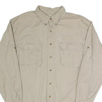 BUGLE BOY Mens Beige Casual Shirt XL Cotton Blend Button Front Pockets